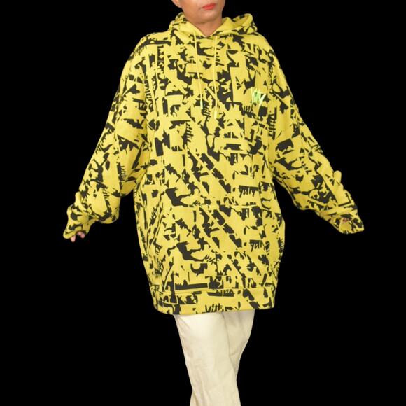 Yitty Major Label Oversized Hoodie Yellow Fleece Lizzo Sweatshirt Size Medium - Picture 1 of 16